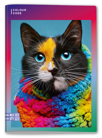 Quaderno A4 Maxi Colour Code Animal Multicolor Fantasie Assortite / 100 gr / Quadretti 5 mm