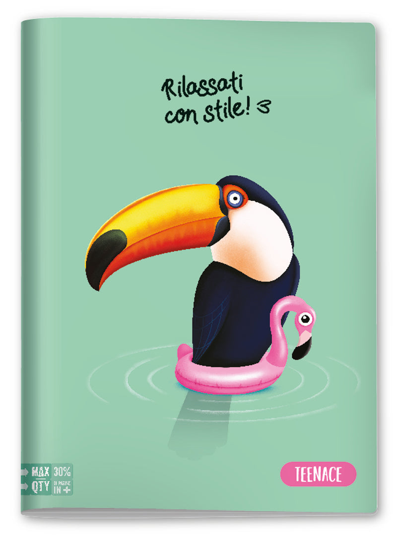 Quaderno A4 Maxi Teenace Funny Girl Fantasie Assortite / 80 gr / Quadretti 5 mm