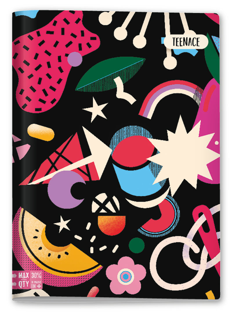 Quaderno A4 Maxi Teenace Girl Mood Fantasie Assortite / 80 gr / Quadretti 5 mm