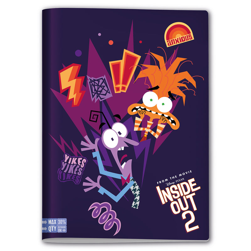 Quaderno A4 Maxi Inside Out 2 Fantasie Assortite / 100 gr / Quadretti 10 mm