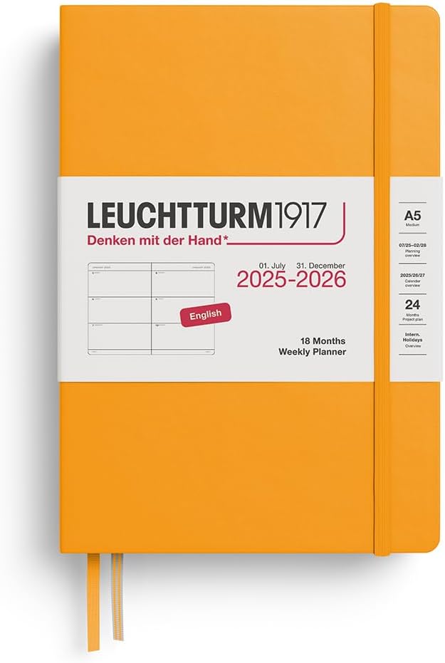Agenda 18 Mesi Leuchtturm1917 Settimanale Orizzontale A5 con Copertina Rigida Rising Sun 2026