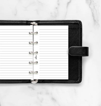 Refill Filofax Mini con Pagine Bianche a Righe - 20 fogli