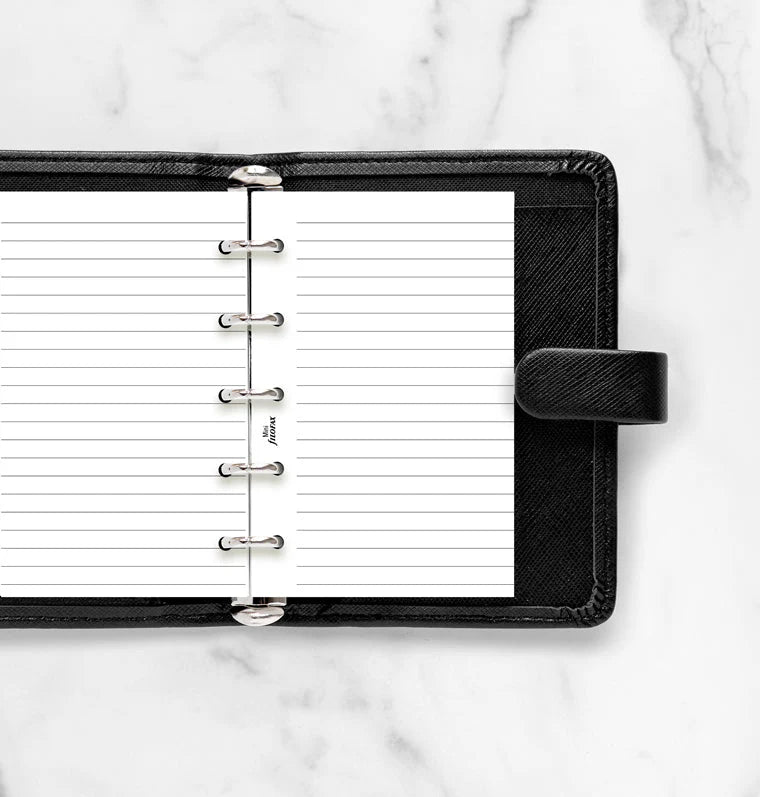 Refill Filofax Mini con Pagine Bianche a Righe - 20 fogli