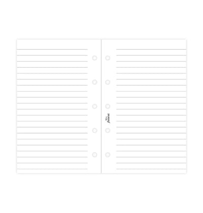 Refill Filofax Mini con Pagine Bianche a Righe - 20 fogli