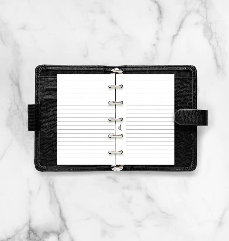 Refill Filofax Mini con Pagine Bianche a Righe - 20 fogli