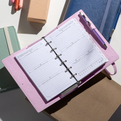 Organizer Medium con Agenda 12 Mesi Settimanale 2026 Intempo Style Lady con Penna ed Elastico in Similpelle Blu 9,5 x 17 cm