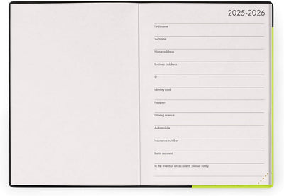 Agenda 12 Mesi Legami Giornaliera Small 2026 Chartreuse con Chiusura ad Elastico