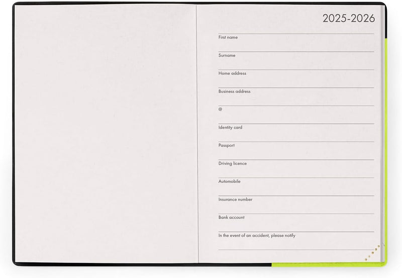 Agenda 12 Mesi Legami Giornaliera Small 2026 Chartreuse con Chiusura ad Elastico