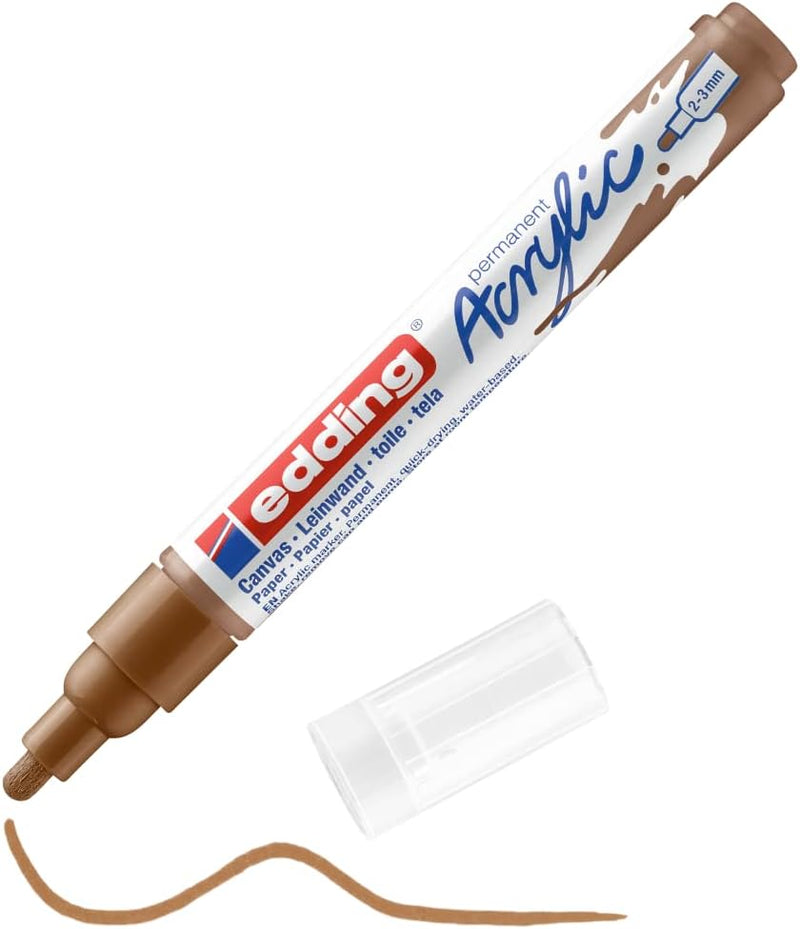 Pennarello Marcatore Acrilico Edding 5100 a Punta Tonda 2-3 mm Nocciola