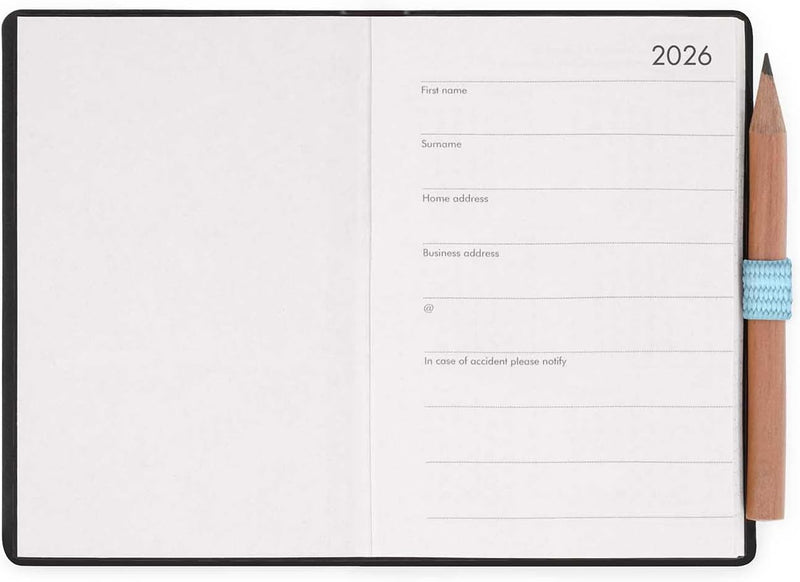 Agenda 12 Mesi Legami Bi-Giornaliera Mini con Rubrica e Matita 2026 Aura con Chiusura ad Elastico