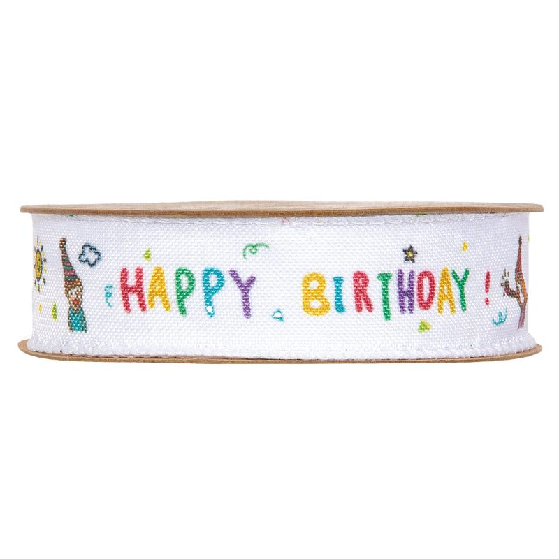 Nastro in Tessuto Happy Birthday 25 mm x 10 mt