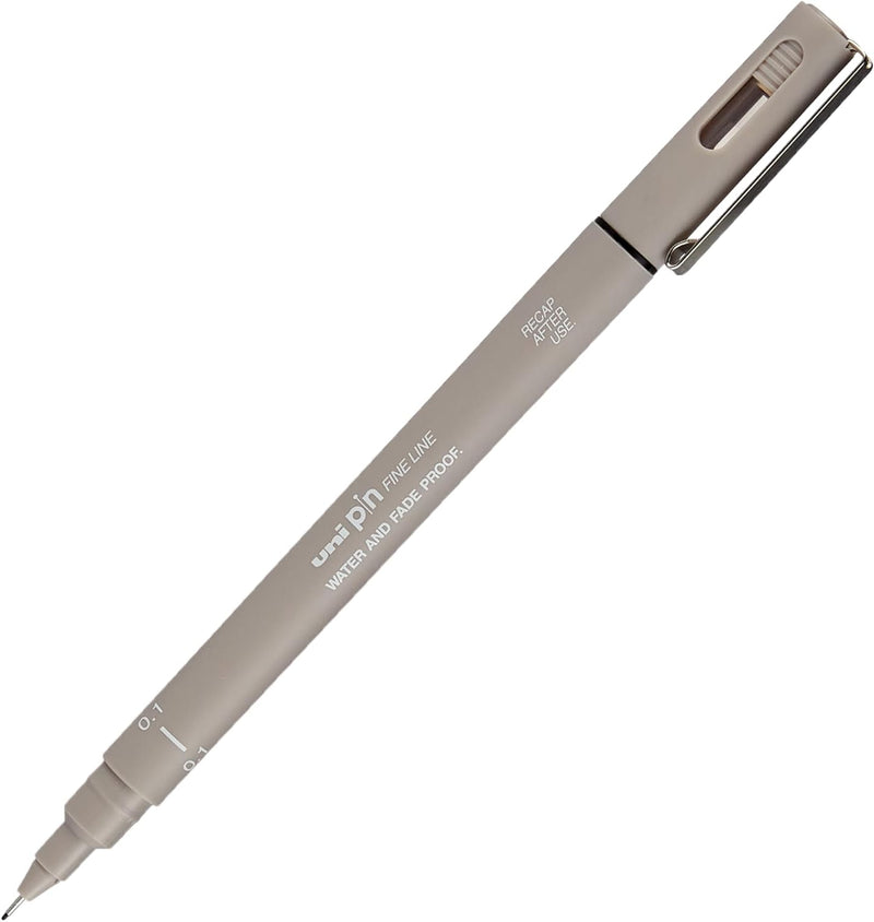 Marcatore a Penna Uni Pin Fineliner con Punta 0,1 mm Grigio Chiaro