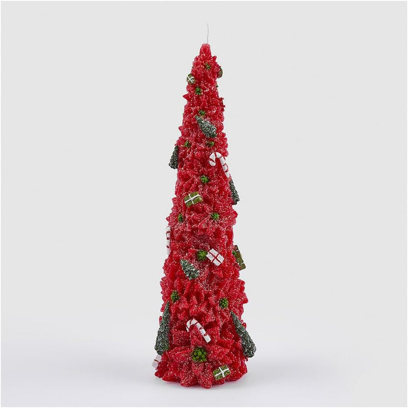 Candela Stella Natale Cono Rosso 33 x 10,5 cm