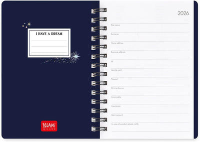 Agenda 12 Mesi Legami Settimanale Small Spiralata 2026 Stars con Chiusura ad Elastico