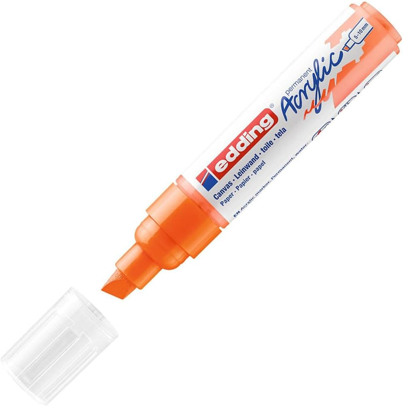 Pennarello Marcatore Acrilico Edding 5000 a Punta Tonda 5-10 mm Arancione Fluorescente