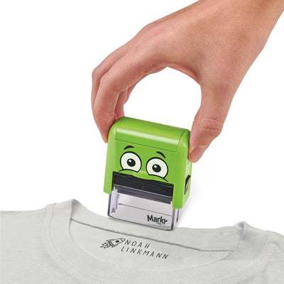 Set Timbrino DIY Marky Personalizzabile per Bambini per Tessuti 38 x 14 mm Verde - 4 pezzi