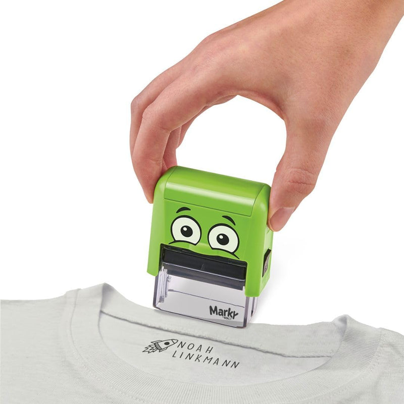 Set Timbrino DIY Marky Personalizzabile per Bambini per Tessuti 38 x 14 mm Verde - 4 pezzi