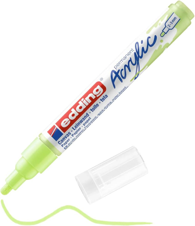 Pennarello Marcatore Acrilico Edding 5100 a Punta Tonda 2-3 mm Verde Pastello