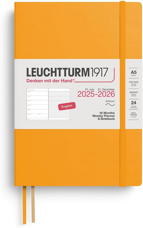 Agenda 18 Mesi Leuchtturm1917 Settimanale Taccuino A5 con Copertina Morbida Rising Sun 2026