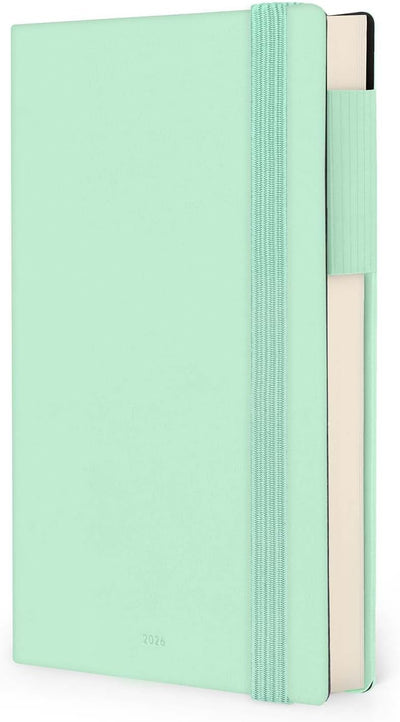 Agenda 12 Mesi Legami Giornaliera Medium 2026 Pastel Mint con Chiusura ad Elastico