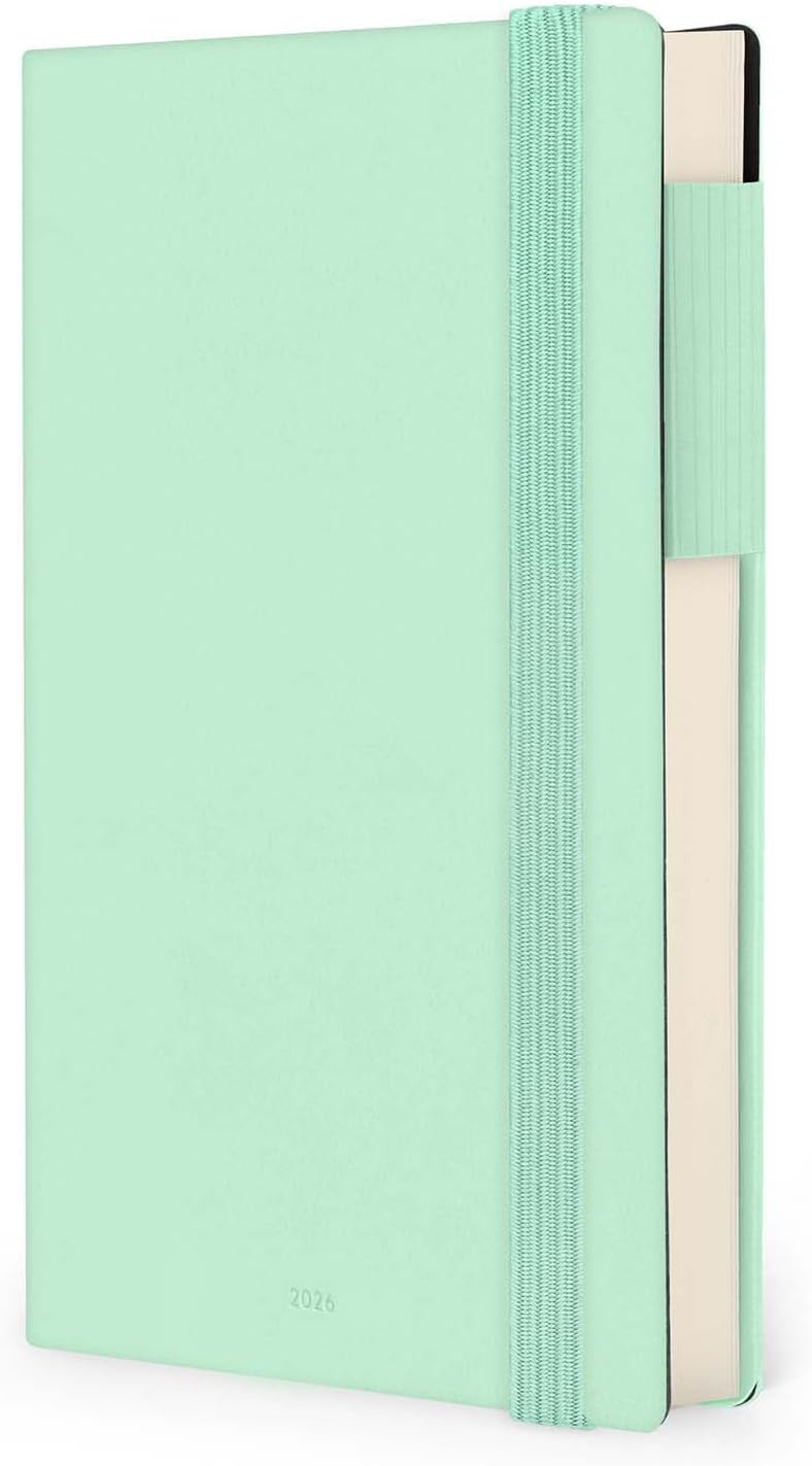 Agenda 12 Mesi Legami Giornaliera Medium 2026 Pastel Mint con Chiusura ad Elastico