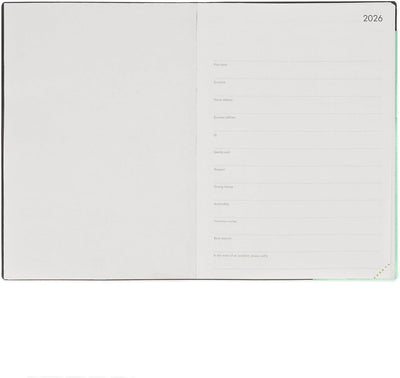 Agenda 12 Mesi Legami Giornaliera Large 2026 Pastel Mint con Chiusura ad Elastico