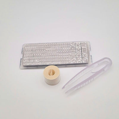 Set Timbrino DIY Marky Personalizzabile per Bambini per Tessuti 38 x 14 mm Blu - 4 pezzi