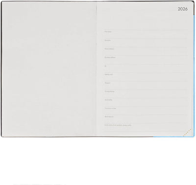 Agenda 12 Mesi Legami Giornaliera Large 2026 Retro Blue con Chiusura ad Elastico