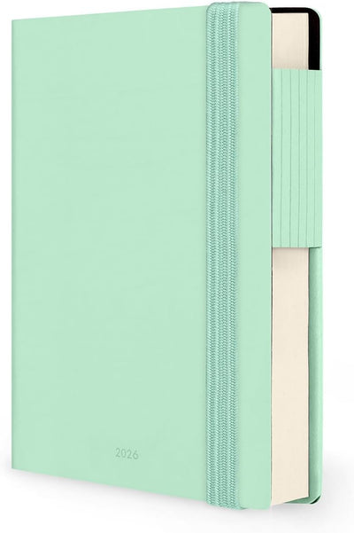 Agenda 12 Mesi Legami Giornaliera Small 2026 Pastel Mint con Chiusura ad Elastico