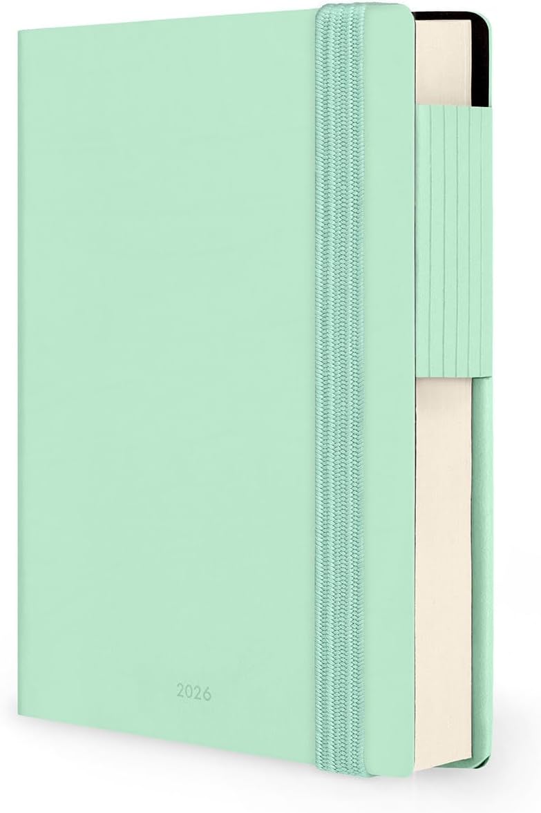 Agenda 12 Mesi Legami Giornaliera Small 2026 Pastel Mint con Chiusura ad Elastico