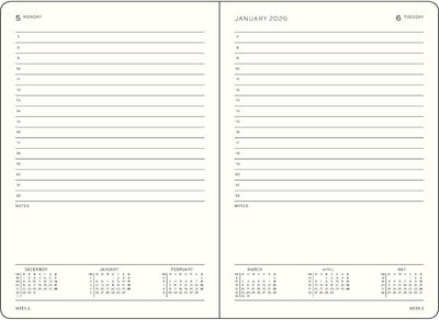 Agenda 12 Mesi Giornaliera Leuchtturm1917 Medium A5 con Copertina Rigida Dusty Rose 2026