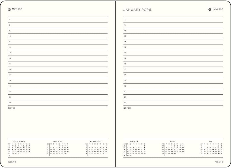 Agenda 12 Mesi Giornaliera Leuchtturm1917 Medium A5 con Copertina Rigida Dusty Rose 2026
