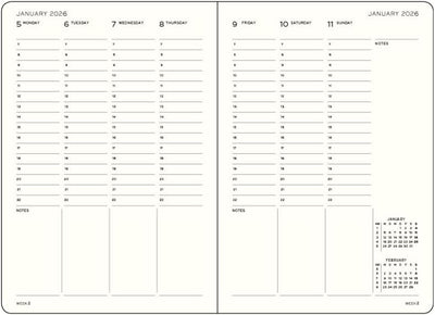 Planner 12 Mesi Settimanale Verticale Leuchtturm1917 Medium A5 con Copertina Rigida Spring Leaf 2026
