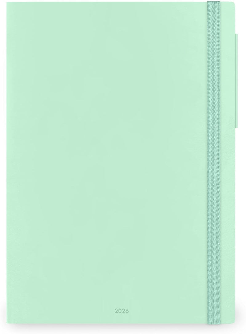 Agenda 12 Mesi Legami Settimanale Maxi 2026 Pastel Mint con Chiusura ad Elastico