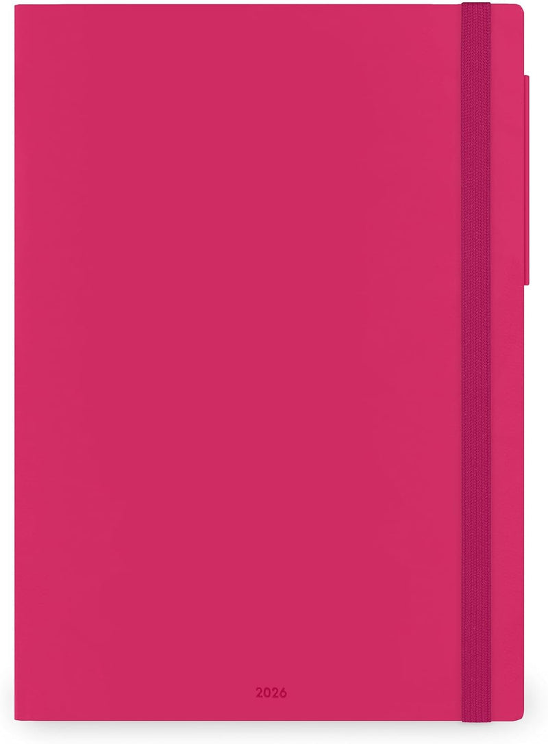 Agenda 12 Mesi Legami Settimanale Maxi 2026 Raspberry con Chiusura ad Elastico
