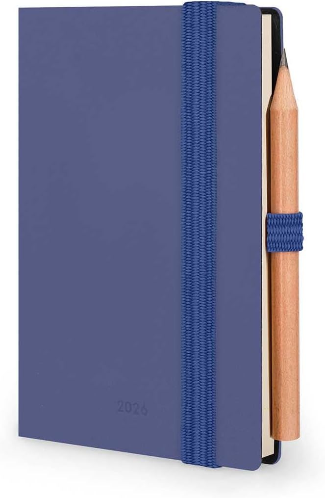 Agenda 12 Mesi Legami Bi-Giornaliera Mini con Rubrica e Matita 2026 Future Dusk con Chiusura ad Elastico