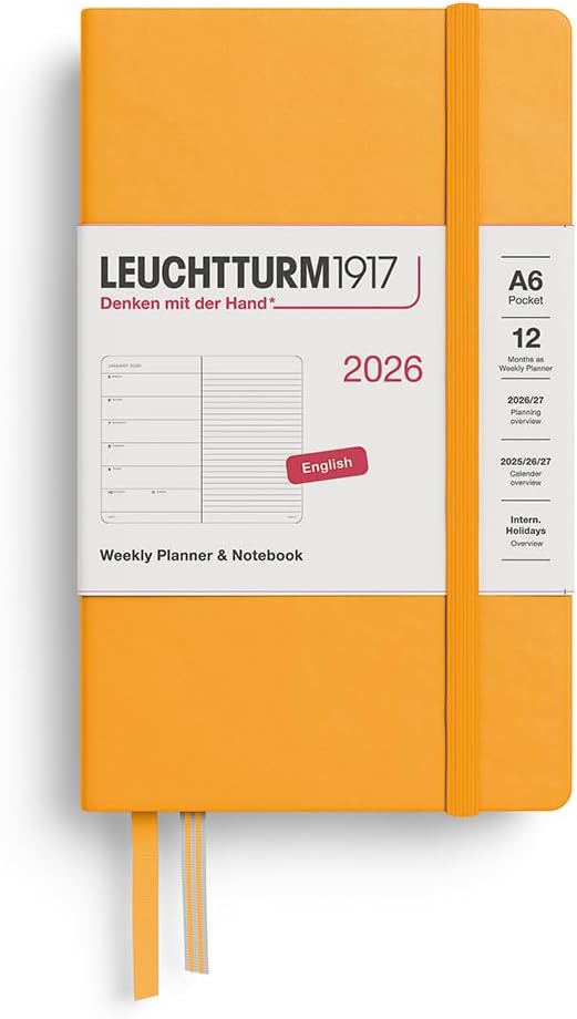 Agenda 12 Mesi Settimanale Leuchtturm1917 & Taccuino Pocket A6 con Copertina Rigida Rising Sun 2026