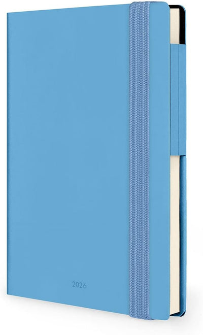 Agenda 12 Mesi Legami Settimanale Small 2026 Retro Blue con Chiusura ad Elastico