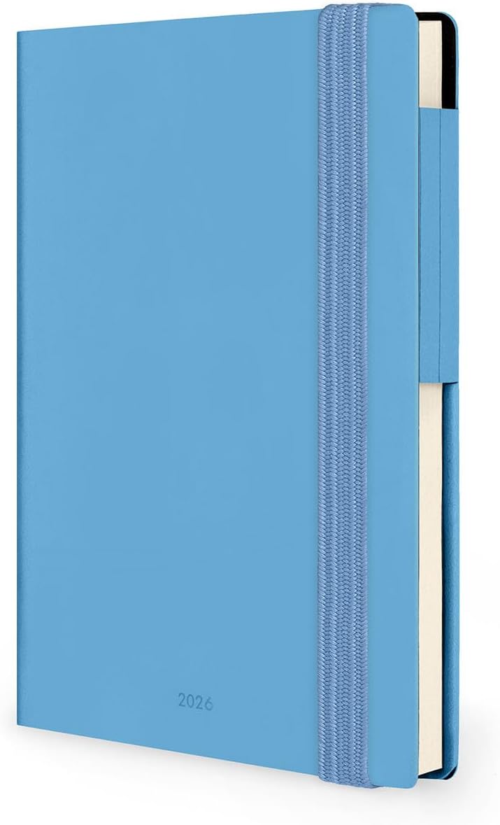 Agenda 12 Mesi Legami Settimanale Small 2026 Retro Blue con Chiusura ad Elastico