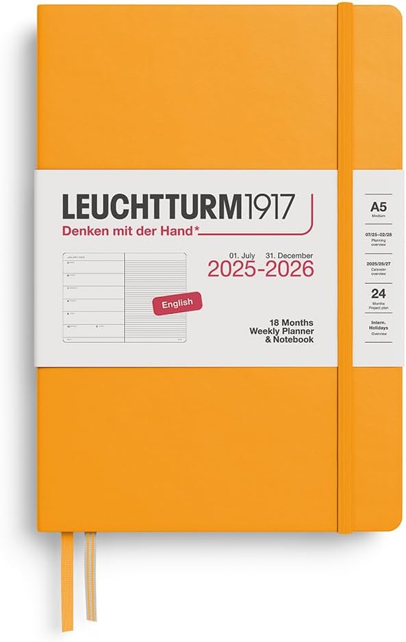 Agenda 18 Mesi Leuchtturm1917 Settimanale Taccuino A5 con Copertina Rigida Rising Sun 2026