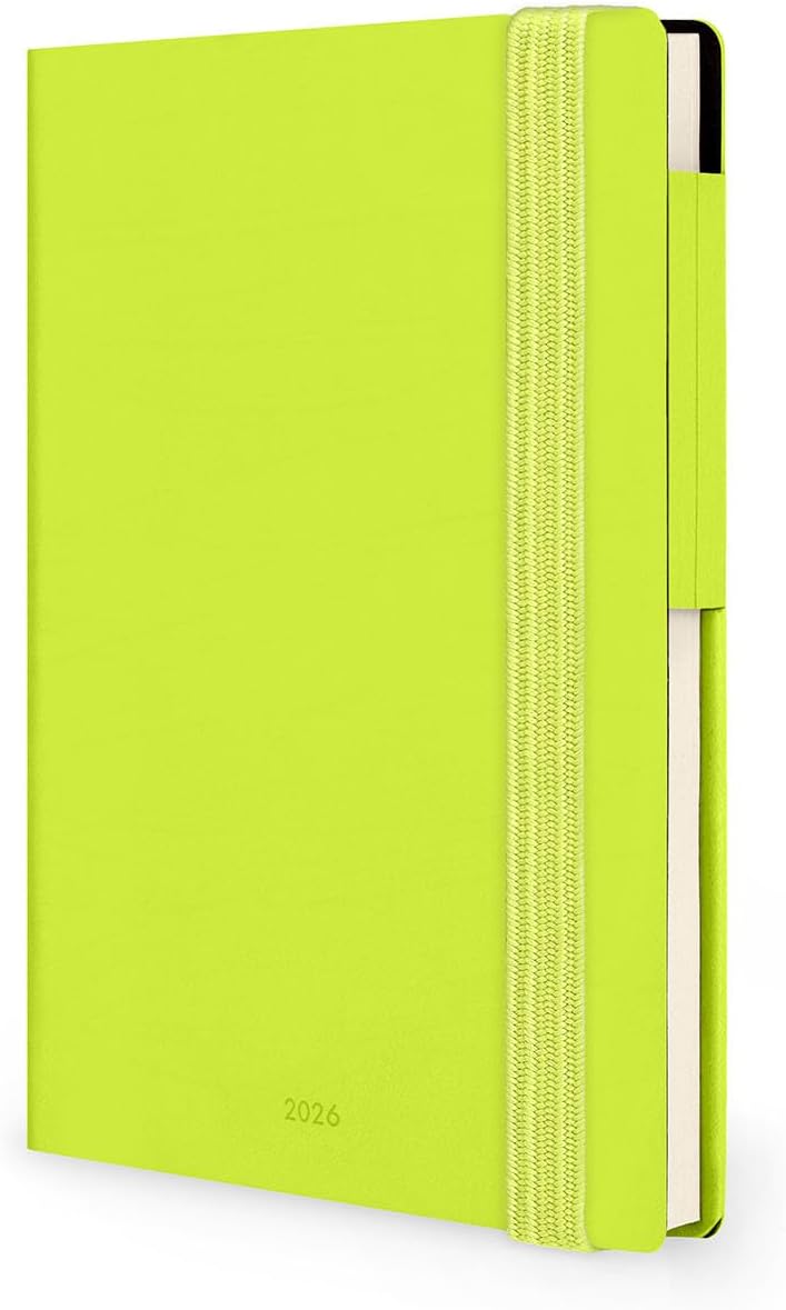 Agenda 12 Mesi Legami Settimanale Small 2026 Chartreuse con Chiusura ad Elastico