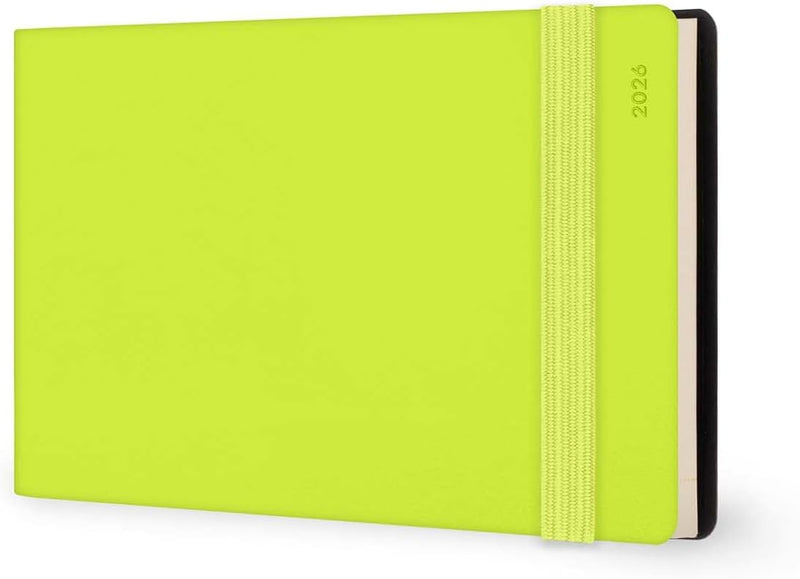 Agenda 13 Mesi Legami Settimanale Orizzontale ad Album 2026 Chartreuse con Chiusura ad Elastico
