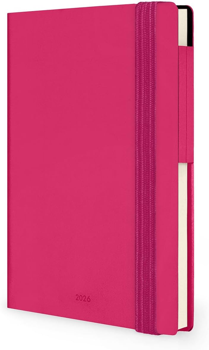 Agenda 12 Mesi Legami Settimanale Small 2026 Raspberry con Chiusura ad Elastico