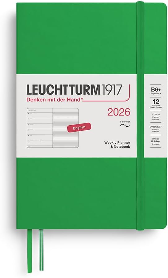 Agenda 12 Mesi Settimanale Leuchtturm1917 & Taccuino Paperback B6+ con Copertina Morbida Spring Leaf 2026