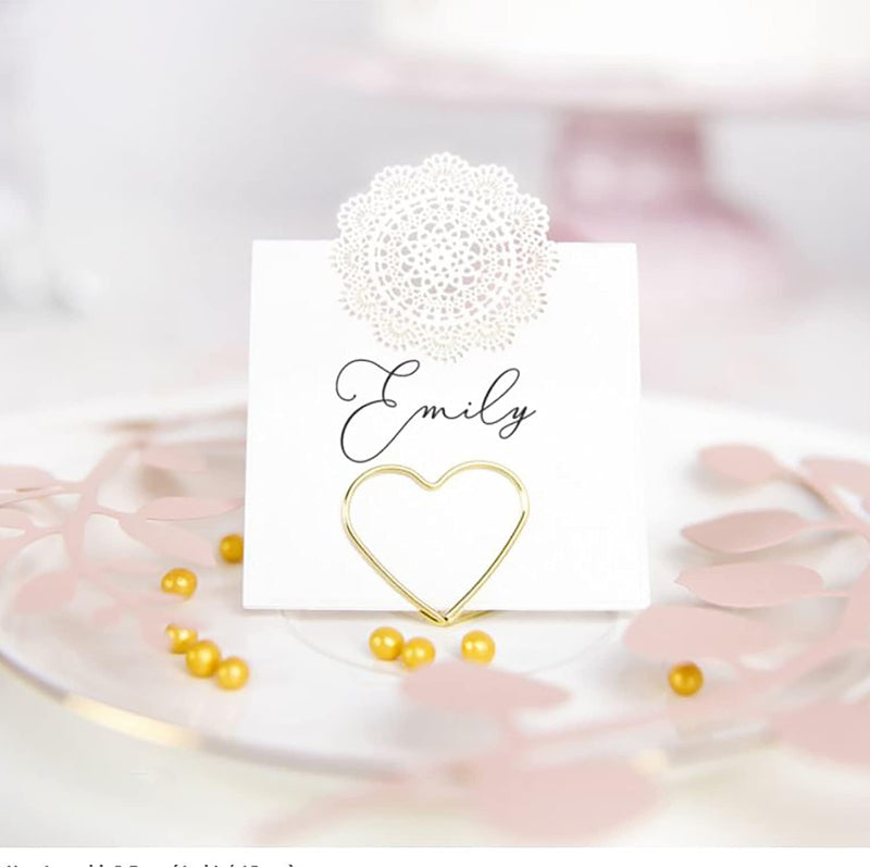 Clip Segnaposto Cuore Oro 2,3 cm - 10 pezzi