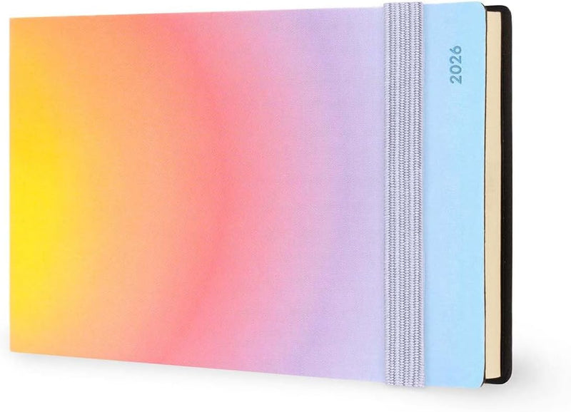 Agenda 13 Mesi Legami Settimanale Orizzontale ad Album 2026 Aura con Chiusura ad Elastico