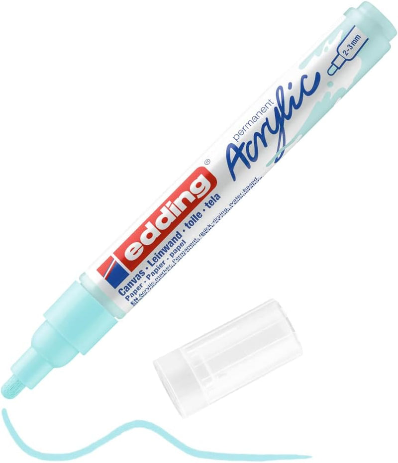 Pennarello Marcatore Acrilico Edding 5100 a Punta Tonda 2-3 mm Azzurro Pastello