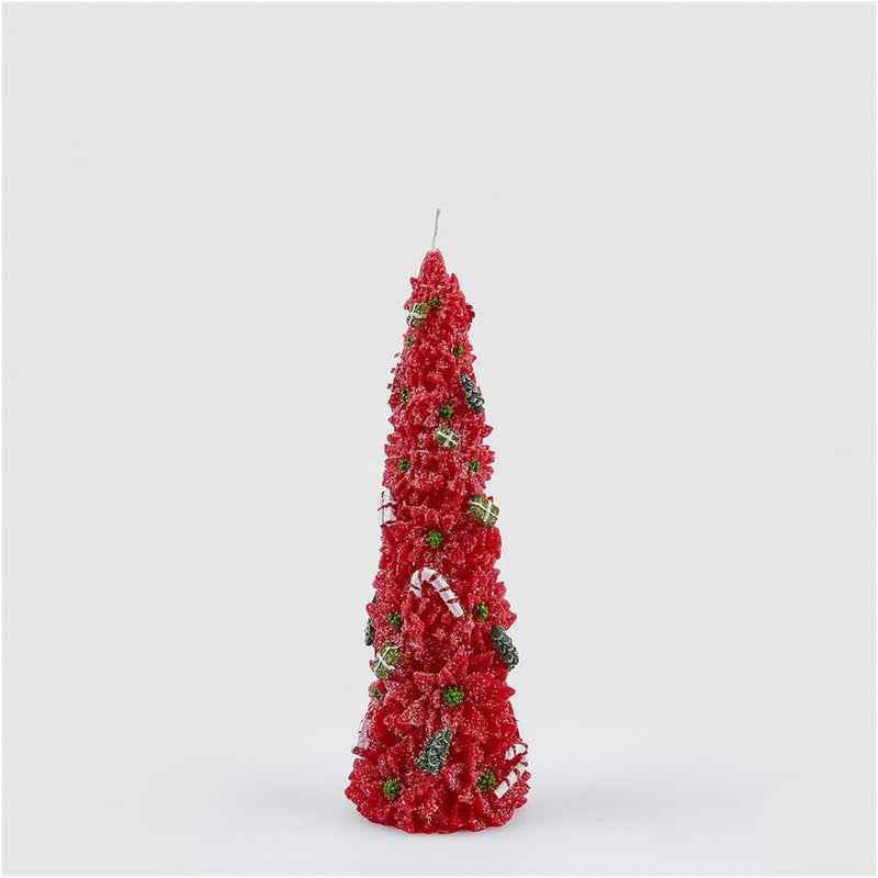 Candela Stella Natale Cono Rosso 26 x 8 cm