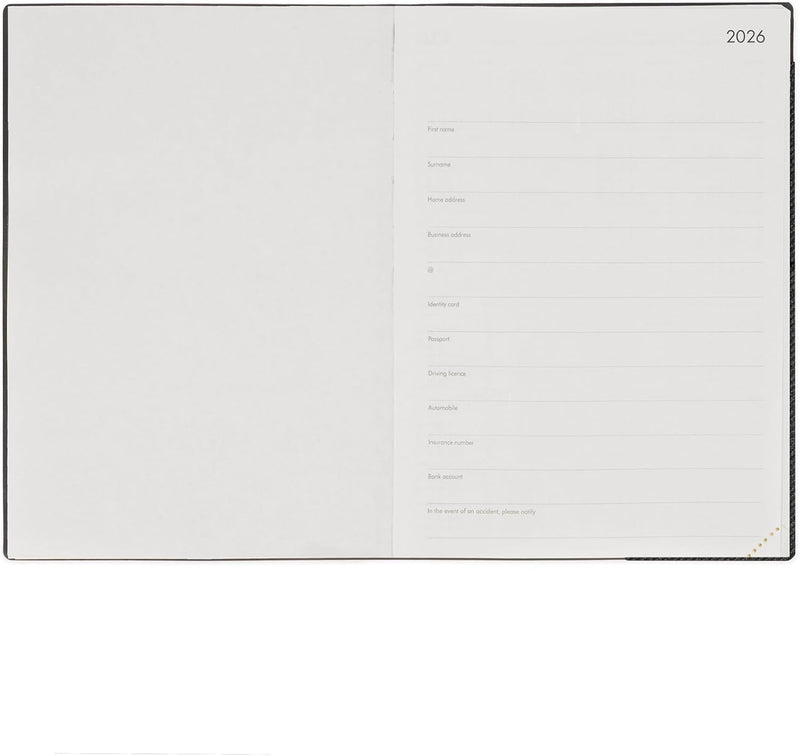 Agenda 12 Mesi Legami Giornaliera Large 2026 Deep Graphite con Chiusura ad Elastico