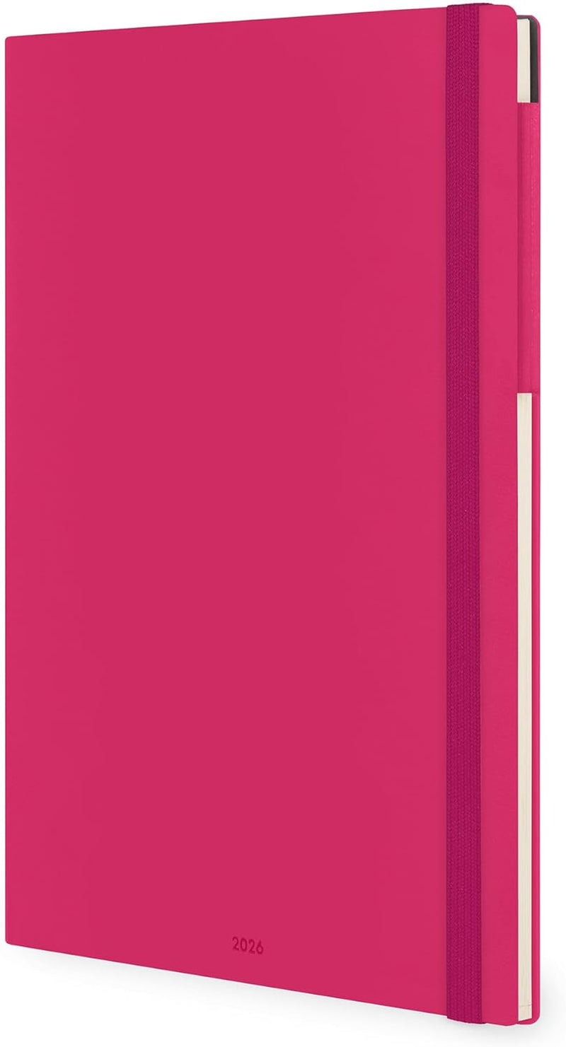Agenda 12 Mesi Legami Settimanale Maxi 2026 Raspberry con Chiusura ad Elastico